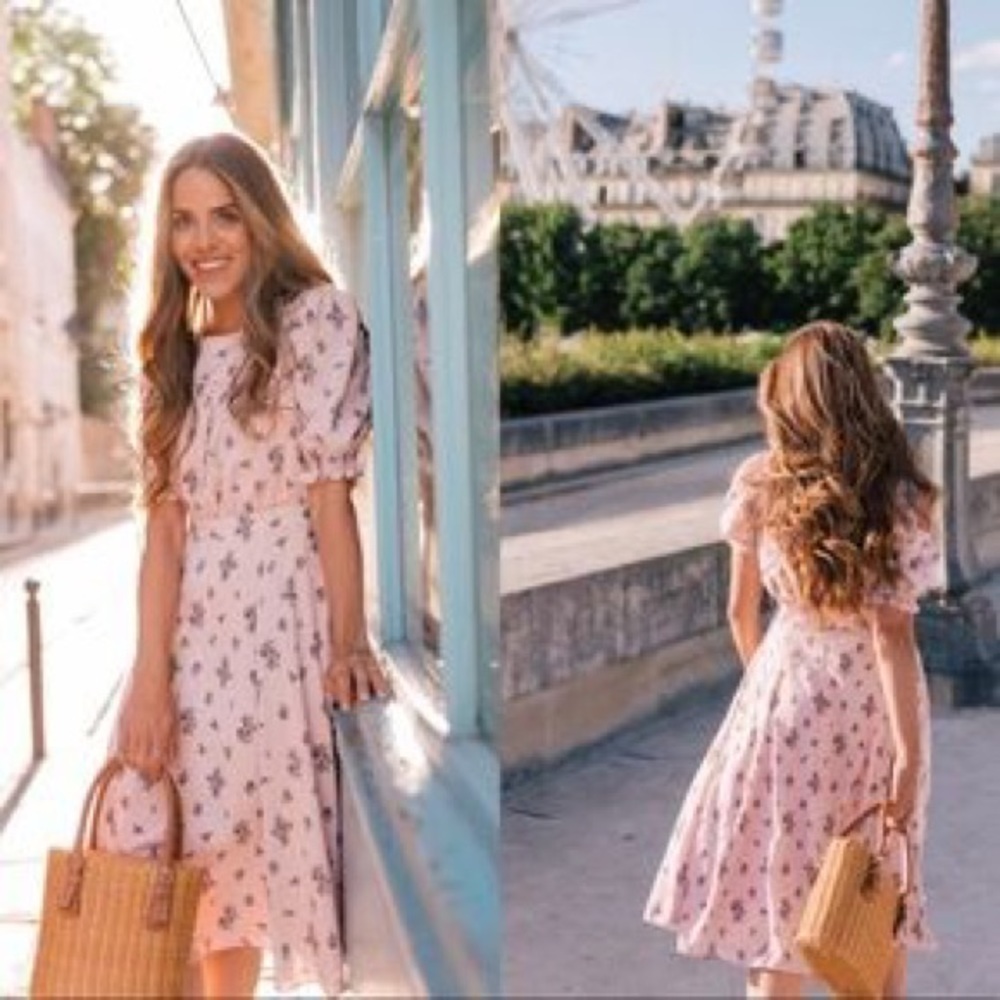 Gal Meets Glam Emily Pink Floral Dress